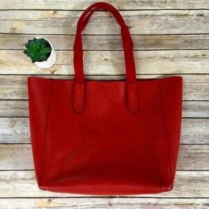 Coach Red Leather Tote Bag